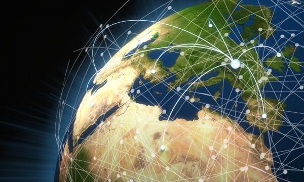Image of the world with connections